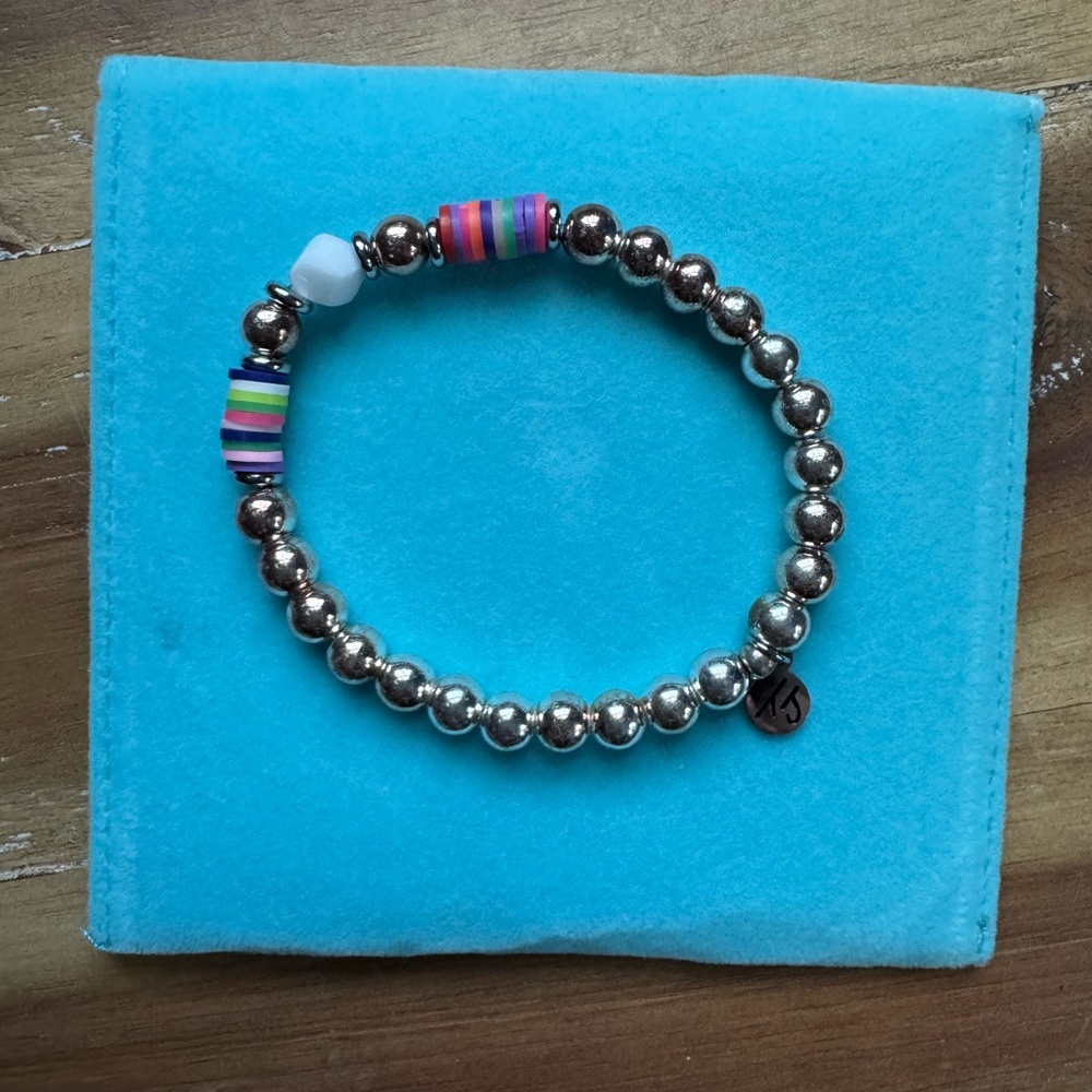 ๐ Tiffany Jazelle Positive Vibes Silver Beaded Bracelet - Picture 2 of 5